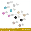 Fashion CZ Disco Ball Paved Rhinestone Shamballa Clay Ear Studs